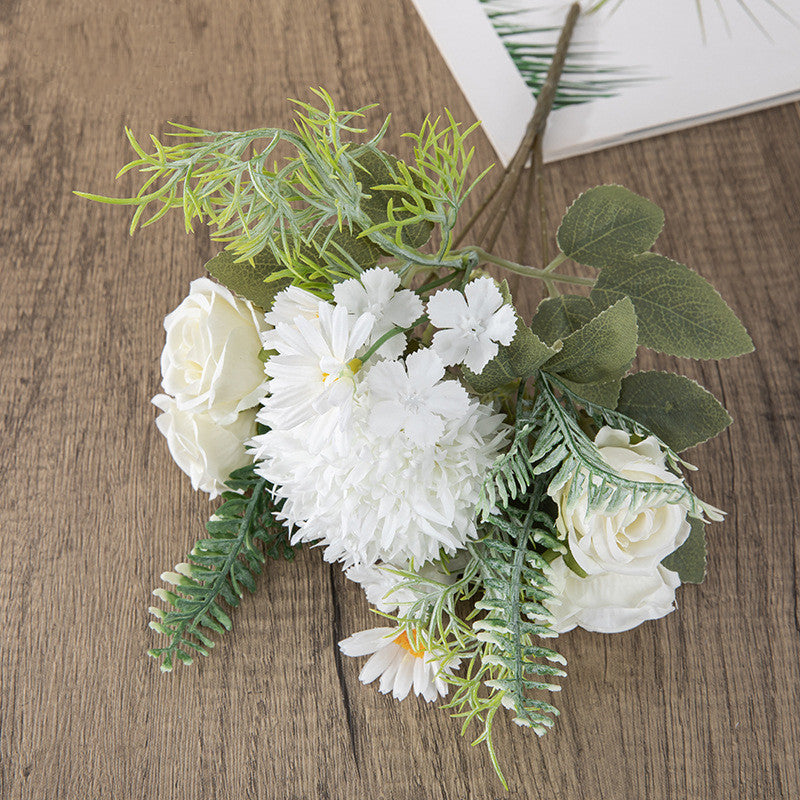 10 Pcs Artificial Dandelion Ball Flowers Bouquet Mixed Floral Stems Silk
