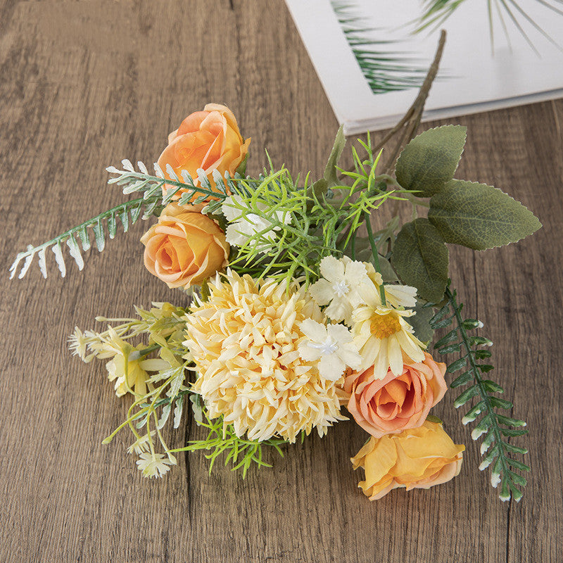 10 Pcs Artificial Dandelion Ball Flowers Bouquet Mixed Floral Stems Silk