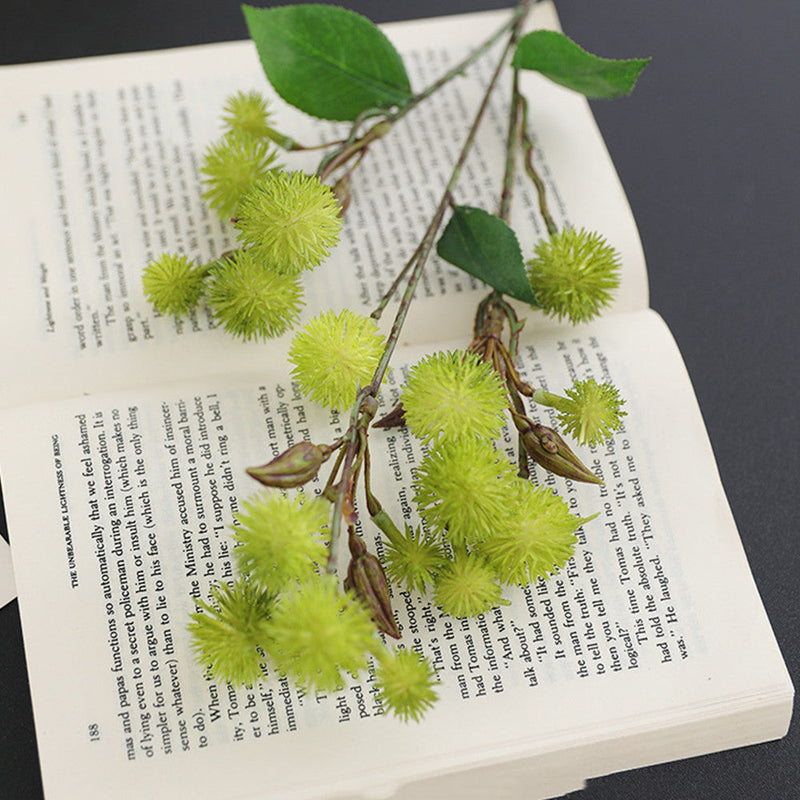 20 Inch Artificial Dandelion Ball Stems, 6 Pcs, Yellow Green Summer Floral Branches