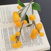 20 Inch Artificial Dandelion Ball Stems, 6 Pcs, Yellow Green Summer Floral Branches