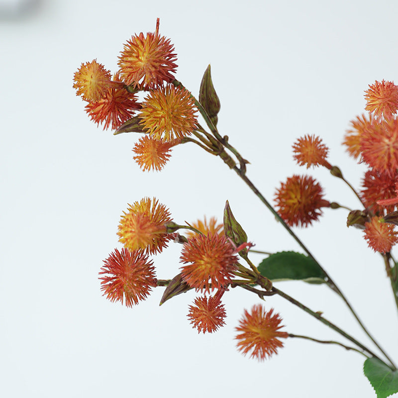 20 Inch Artificial Dandelion Ball Stems, 6 Pcs, Yellow Green Summer Floral Branches