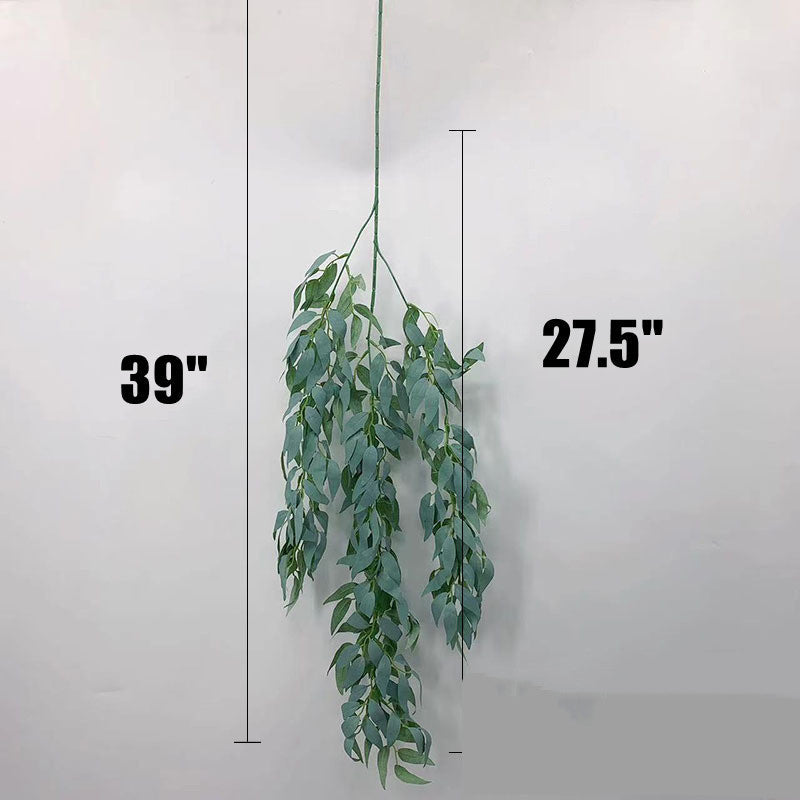 39 Inch Artificial Hanging Willow Leaf Vines, 1 Pc, Realistic Silk Twig Decoration