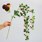 43 Inch Extra Long Artificial Weeping Raspberry Berry Stems Branches Bulk 10 Pcs