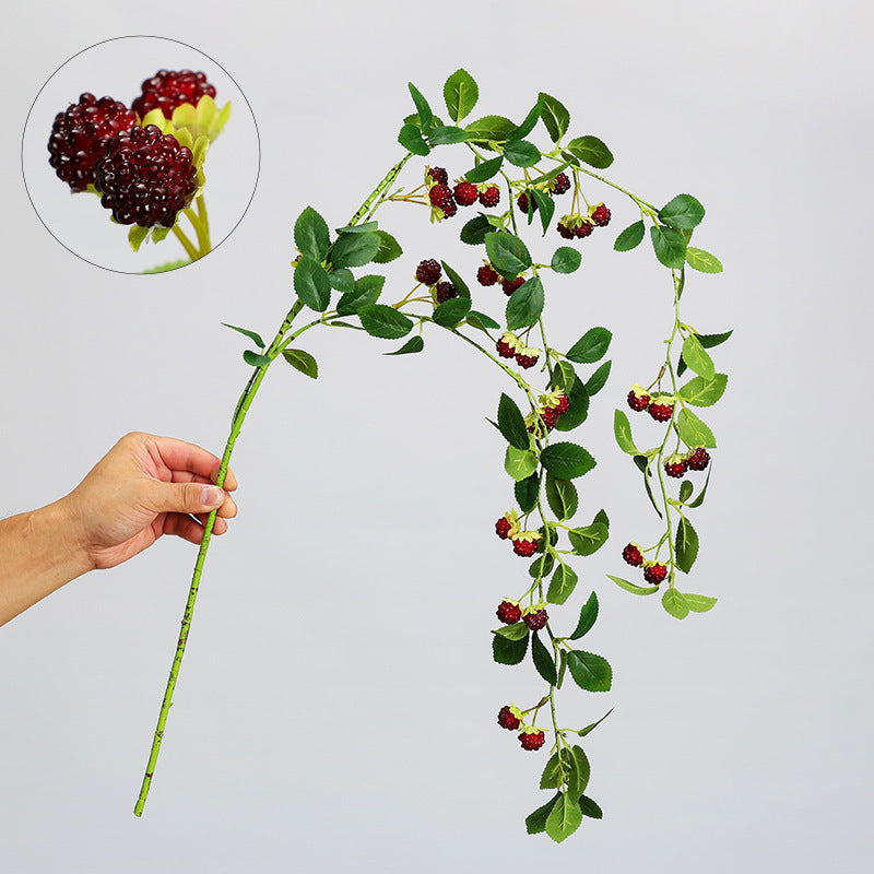 43 Inch Extra Long Artificial Weeping Raspberry Berry Stems Branches Bulk 10 Pcs
