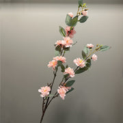 35 Inch Artificial Quince Blossom Branch 1 Pc Spring Floral Decor