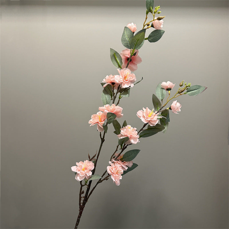 35 Inch Artificial Quince Blossom Branch 1 Pc Spring Floral Decor
