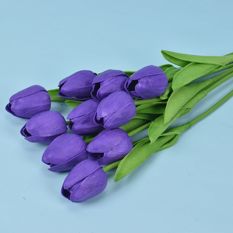 20 Packs 13.5 Inch Artificial Tulip Stems, Lifelike PU Silk Flowers for Spring Centerpieces, Easter Decor, Vase Arrangements