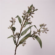 21 Inch Artificial Eucalyptus Fruit Branches 3 Stems Lifelike Silk Green Foliage for Wedding Home Decor