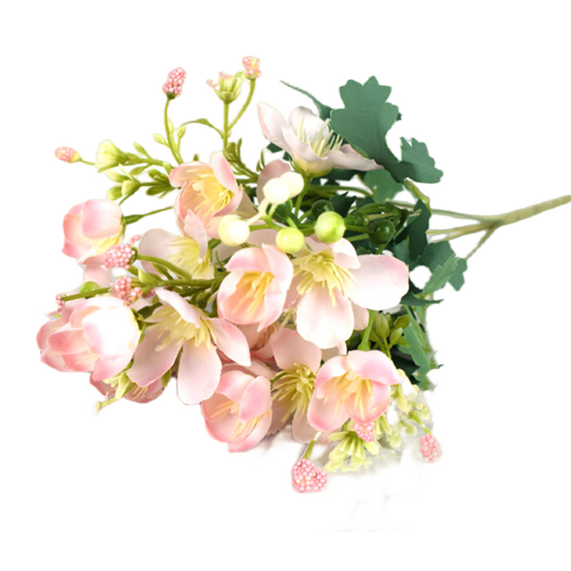 13 Inch Artificial Cherry Blossom Bush, Small Cherry Flowers, Bulk Quantity