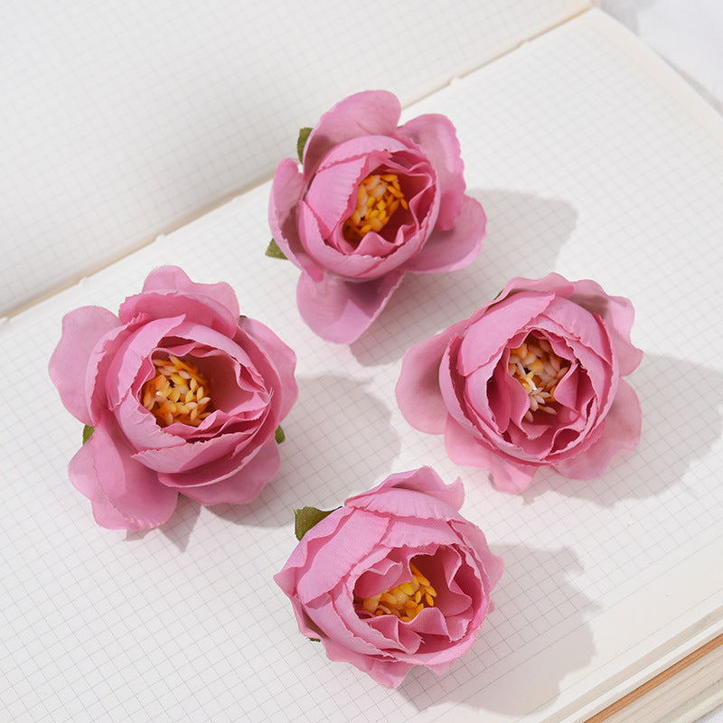 50 Pcs Mini Artificial Rose Flower Heads for Crafts Wedding Centerpieces Bridal Shower Home Decor