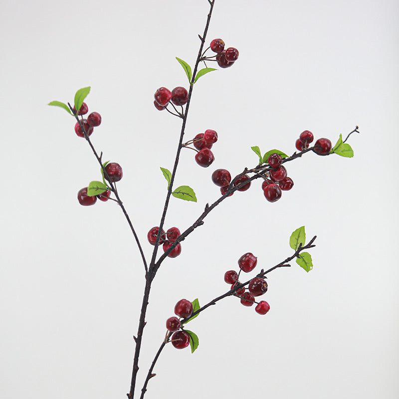40 Inch Artificial Crabapple Berry Branch – Bulk Wholesale, Realistic Silk Fruit Stem
