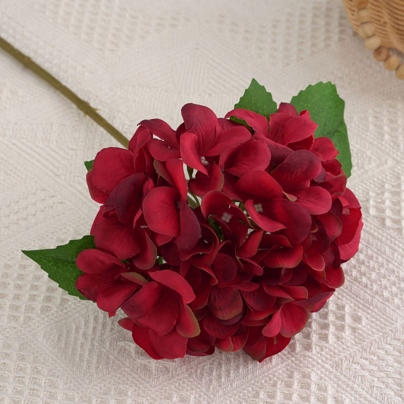 Artificial Hydrangea Stem 24 Inch Blue Silk Flower for Floral Arrangements