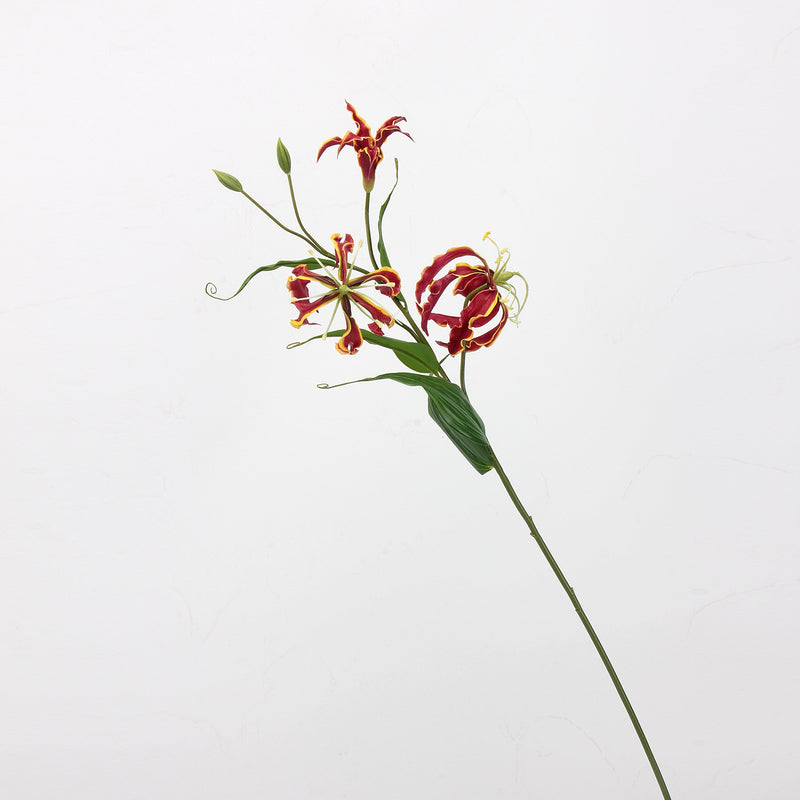29.5 Inch Gloriosa Lily Spray Stems, 6 Pcs Artificial Gloriosa Superba Flowers