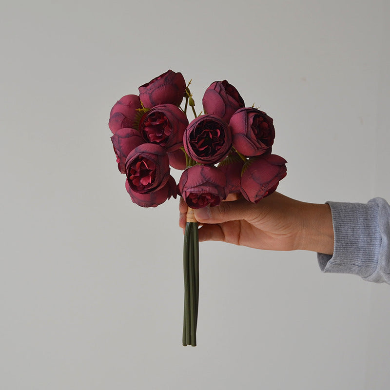 11 Inch Artificial Peony Buds Bouquet 10 Pcs Autumn Fall Colors for Wedding Centerpieces Home Decor Thanksgiving