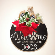 12 Inch Artificial Christmas Dog Wreaths for Front Door, Pet Welcome Wreaths, Bulk Wholesale Pack