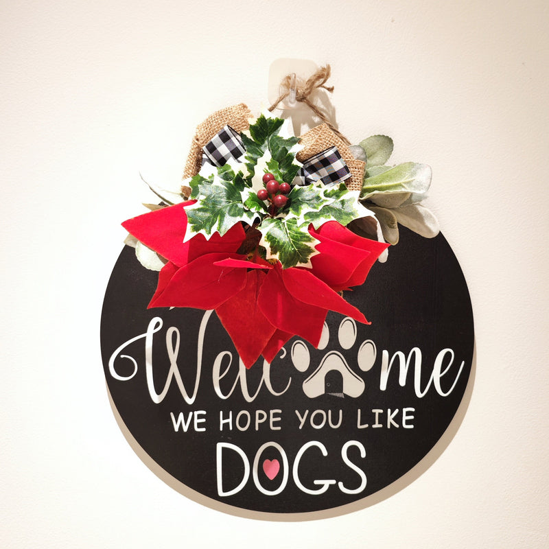 12 Inch Artificial Christmas Dog Wreaths for Front Door, Pet Welcome Wreaths, Bulk Wholesale Pack