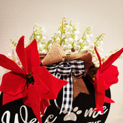 12 Inch Artificial Christmas Dog Wreaths for Front Door, Pet Welcome Wreaths, Bulk Wholesale Pack