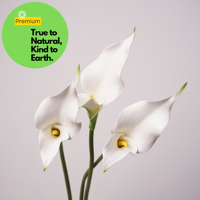 Real Touch Double Calla Lily Stem, 12 Inch Artificial Silk Flower, 1 Pc