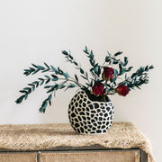 Small Dried Rose and Eucalyptus Flowers in Vase, Fall Home Decor Centerpiece, Thanksgiving Table Decoration, Bulk Wholesale