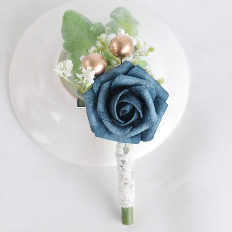 5 Inch Artificial Rose Boutonniere for Men Wedding, Bulk with Pins