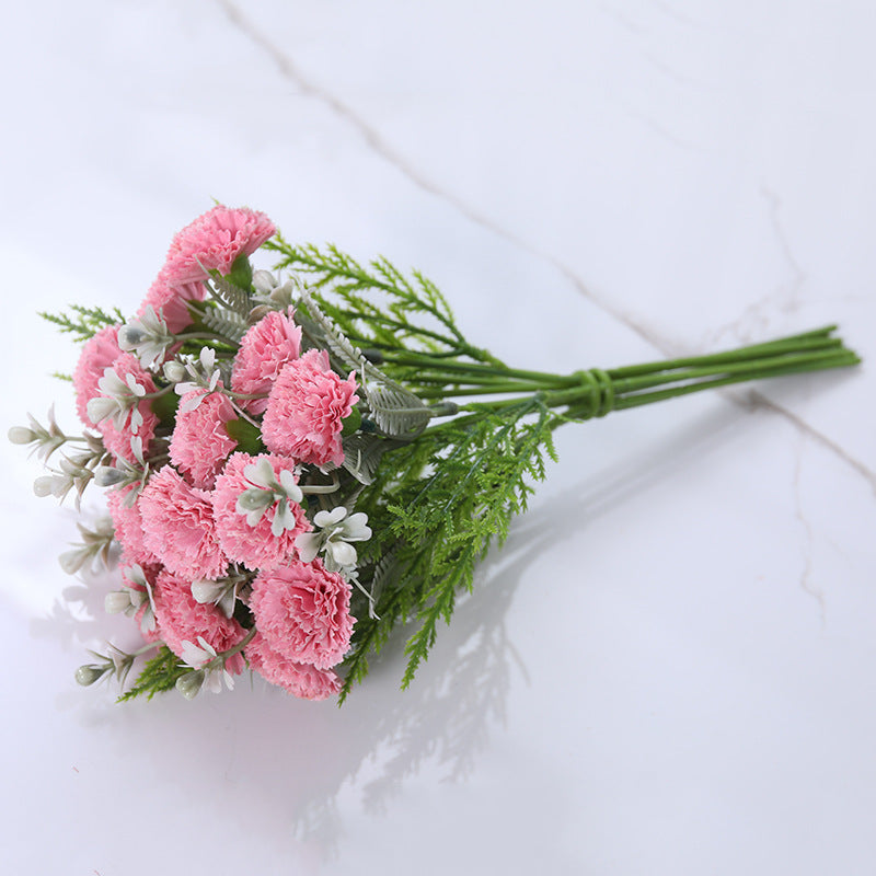 12.6 Inch Artificial Silk Carnation Bouquet Bulk Wholesale