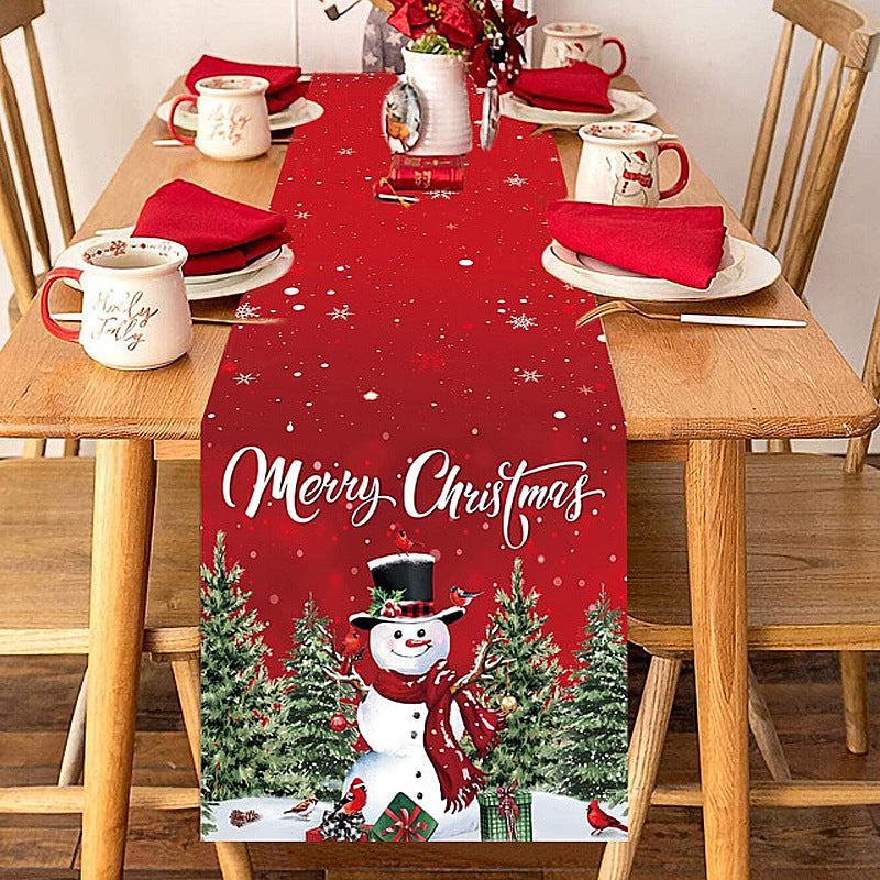 Bulk 12.5x71 Inch Christmas Table Runner Christmas Trees Design for Home Parties Winter Seasonal Holiday Kitchen Dining Table Decorations Wholesale