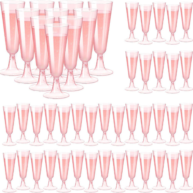 Bulk 40 Pcs Plastic Champagne Flutes 5.5 oz Disposable Clear Mimosa Glasses for Wedding New Year Cocktail Party Wholesale