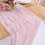 Bulk 120" Pink Cheesecloth Table Runner Spring  Boho Rustic Gauze Table Runner for Wedding Baby Shower and Birthday Party Decor Wholesale