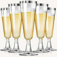 Bulk 40 Pcs Plastic Champagne Flutes 5.5 oz Disposable Clear Mimosa Glasses for Wedding New Year Cocktail Party Wholesale