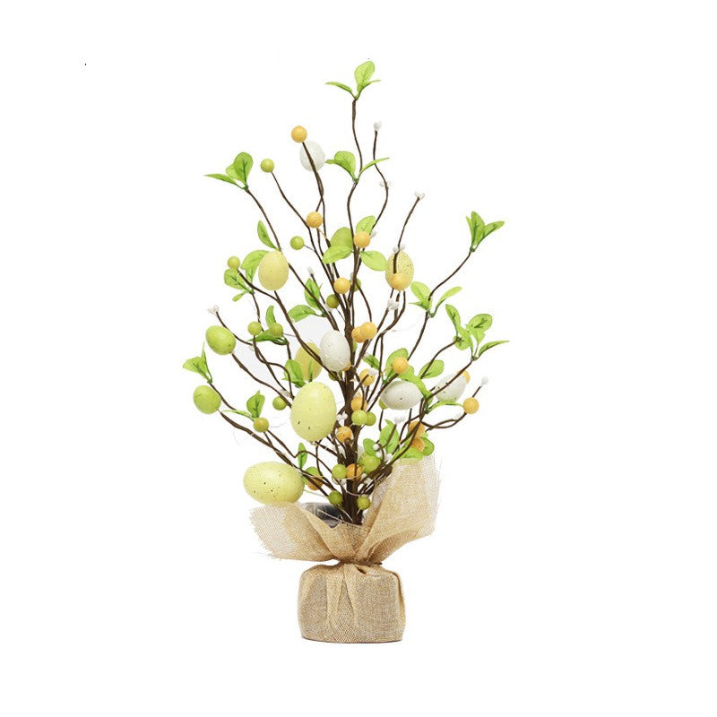 17 Inch Easter Decoration Tree with Eggs, Berries, and Lights – Bulk Artificial Floral Arrangement