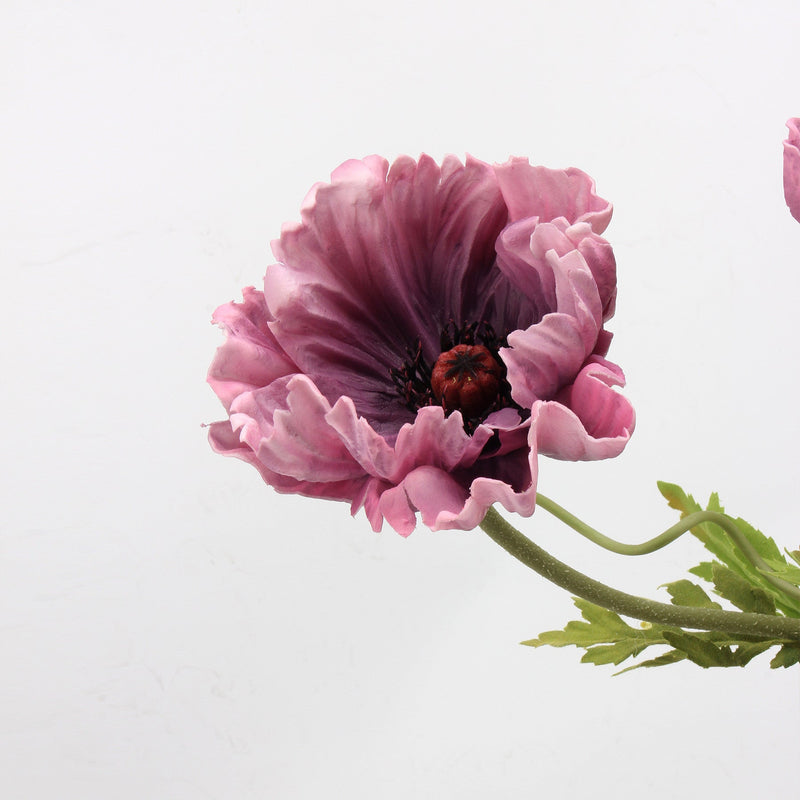 25 Inch Autumn Burnt Orange Poppy Spray Stems 6 Pcs Artificial Fall Winter Floral Decor