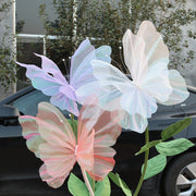 Extra Large Artificial Flower Heads with Glitter Butterfly Effect for Floral Arrangements, Bulk Wholesale