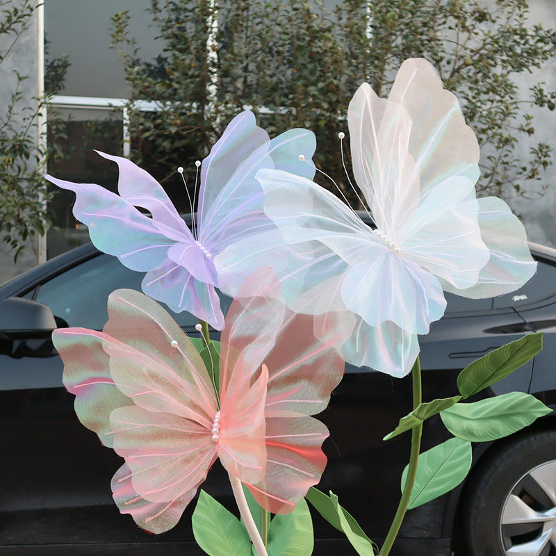 Extra Large Artificial Flower Heads with Glitter Butterfly Effect for Floral Arrangements, Bulk Wholesale
