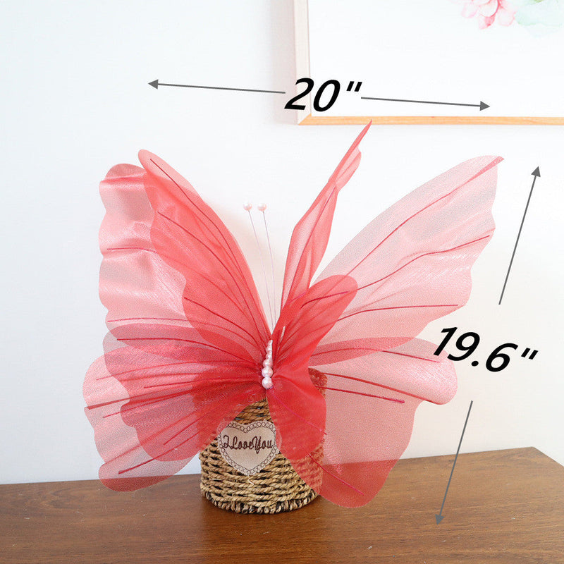 Extra Large Artificial Flower Heads with Glitter Butterfly Effect for Floral Arrangements, Bulk Wholesale