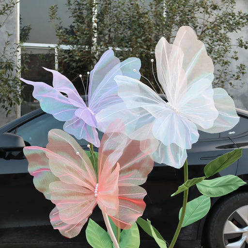 Extra Large Artificial Flower Heads with Glitter Butterfly Effect for Floral Arrangements, Bulk Wholesale