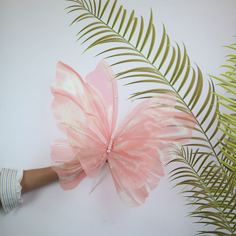Extra Large Artificial Flower Heads with Glitter Butterfly Effect for Floral Arrangements, Bulk Wholesale