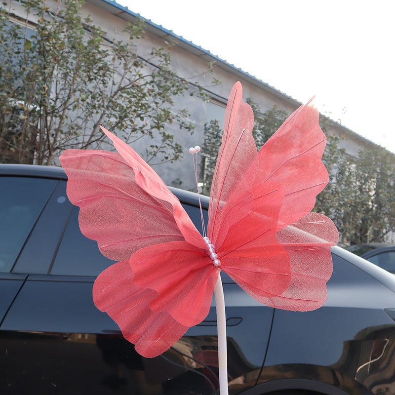 Extra Large Artificial Flower Heads with Glitter Butterfly Effect for Floral Arrangements, Bulk Wholesale