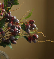 31 Inch Artificial Olive Fruit Branches 10 Pcs Extra Long Silk Tree Plant Stems