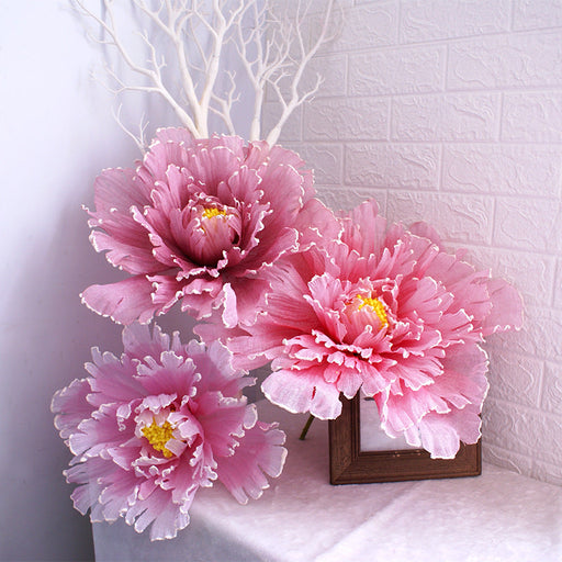 10 Pcs Extra Large Artificial Peony Flower Heads, Giant Silk Peonies for Photo Props, Bulk Wholesale