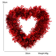 Bulk 12" Heart Shaped Valentine’s Day Wreath with LED Lights for Home Party Decor Wholesale