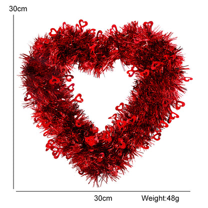 Bulk 12" Heart Shaped Valentine’s Day Wreath with LED Lights for Home Party Decor Wholesale