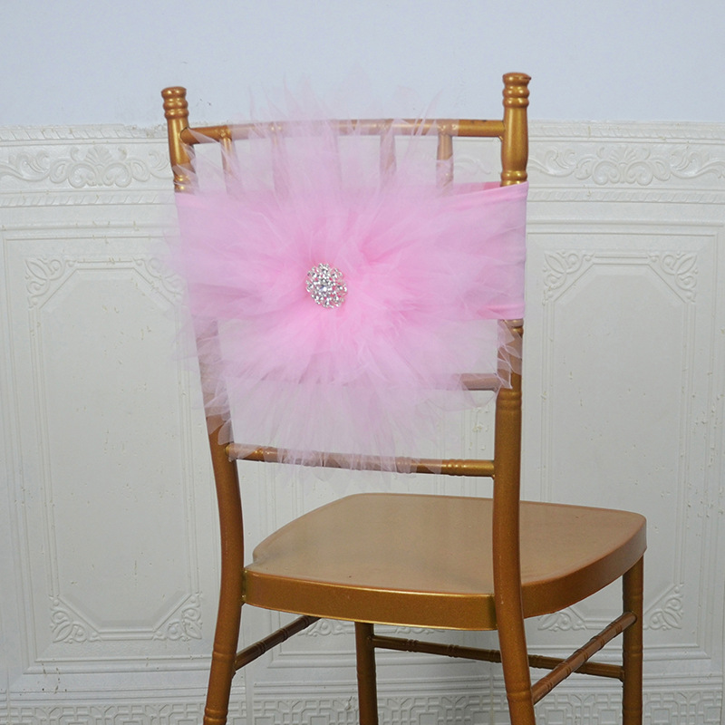 Bulk 10 Pcs 16 Inch Diamond Flower Chair Sashes Wedding Party Decor for Hotels Elegant Event Supplies Wholesale