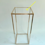 Bulk Gold Geometric Square Aisle Flower Stand for Party Flowers Display Pedestal Stand Wedding and Birthday Decor Wholesale