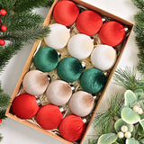 Bulk 15 Pcs Christmas Tree Ornaments Velvet Balls for Tree Decorations, Xmas Party Decor Wholesale