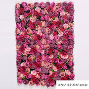 4 Pcs Artificial Silk Flowers for Backdrop Wall Decor, Bulk Set