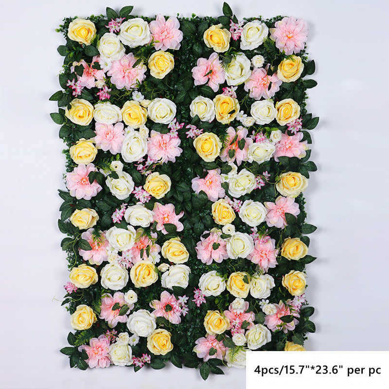4 Pcs Artificial Silk Flowers for Backdrop Wall Decor, Bulk Set