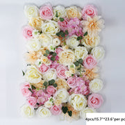 4 Pcs Artificial Silk Flowers for Backdrop Wall Decor, Bulk Set