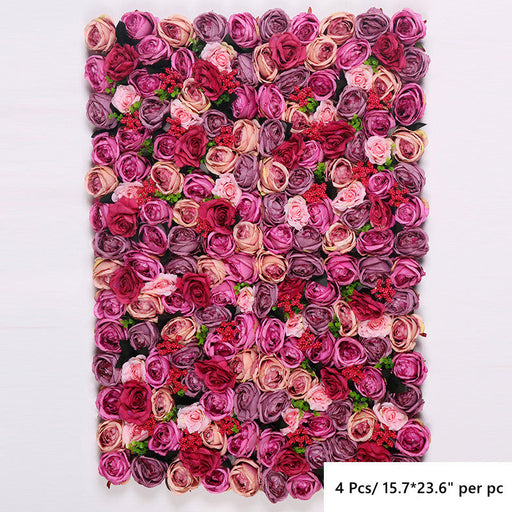 4 Pcs Artificial Silk Flowers for Backdrop Wall Decor, Bulk Set