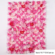 4 Pcs Artificial Silk Flowers for Backdrop Wall Decor, Bulk Set