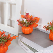 3 Pcs Artificial Pumpkin Flower Arrangements Autumn Potted Plants for Table Decor